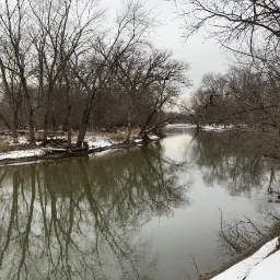 Little snowy riverbank